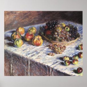 Still Life with Apples and Grapes by Claude Monet Poster