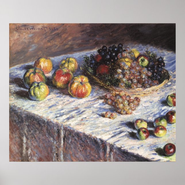 Still Life with Apples and Grapes by Claude Monet Poster (Front)