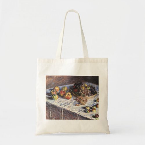 Still Life with Apples and Grapes by Claude Monet Tote Bag
