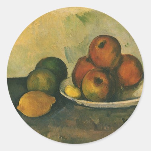 Still Life with Apples by Paul Cezanne Classic Round Sticker