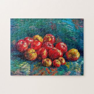 Still Life with Apples by Vincent Van Gogh vibrant Jigsaw Puzzle