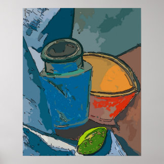 Still Life with Avacado Abstract Poster