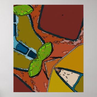 Still Life with Avacado Abstract Poster