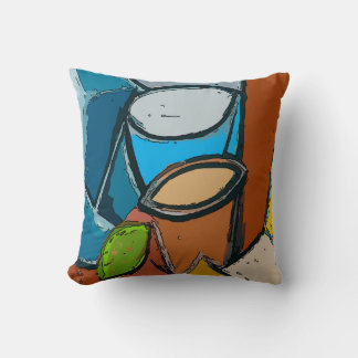 Still Life with Avacado Abstract Throw Pillow