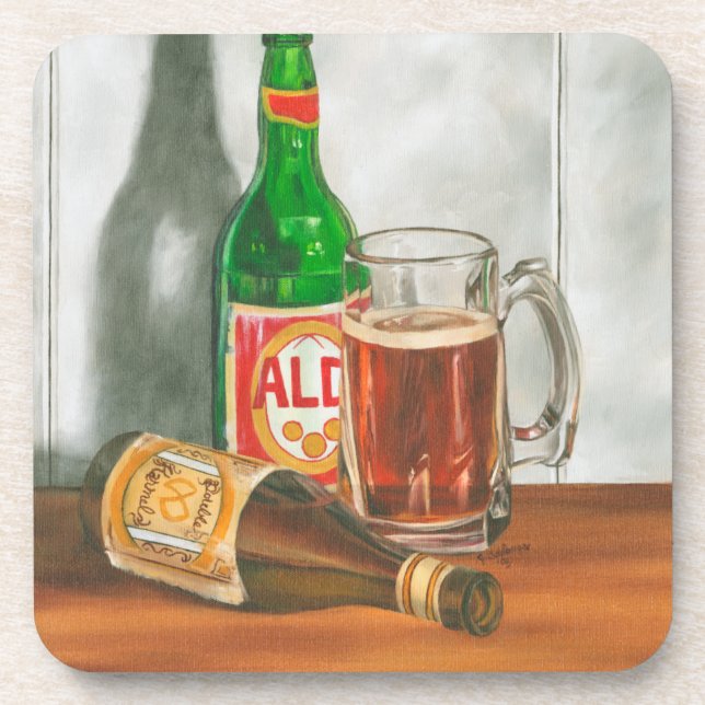 Still Life with Beer by Jennifer Goldberger Beverage Coaster (Front)