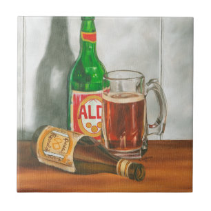 Still Life with Beer by Jennifer Goldberger Ceramic Tile