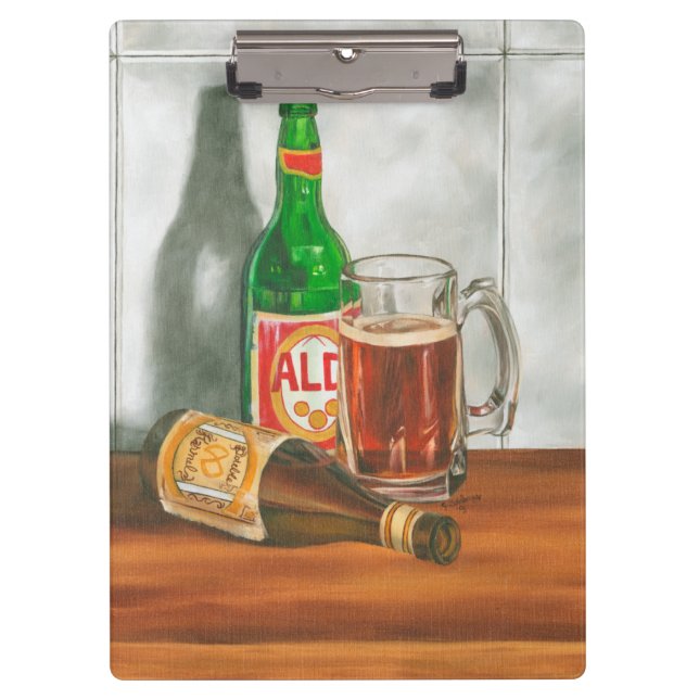 Still Life with Beer by Jennifer Goldberger Clipboard (Front)