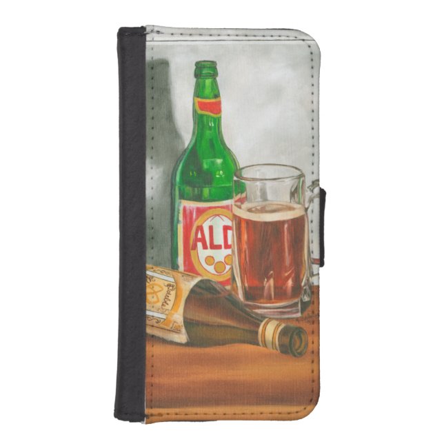 Still Life with Beer by Jennifer Goldberger iPhone Wallet Case (Front)