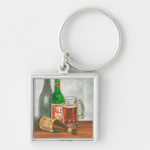 Still Life with Beer by Jennifer Goldberger Keychain