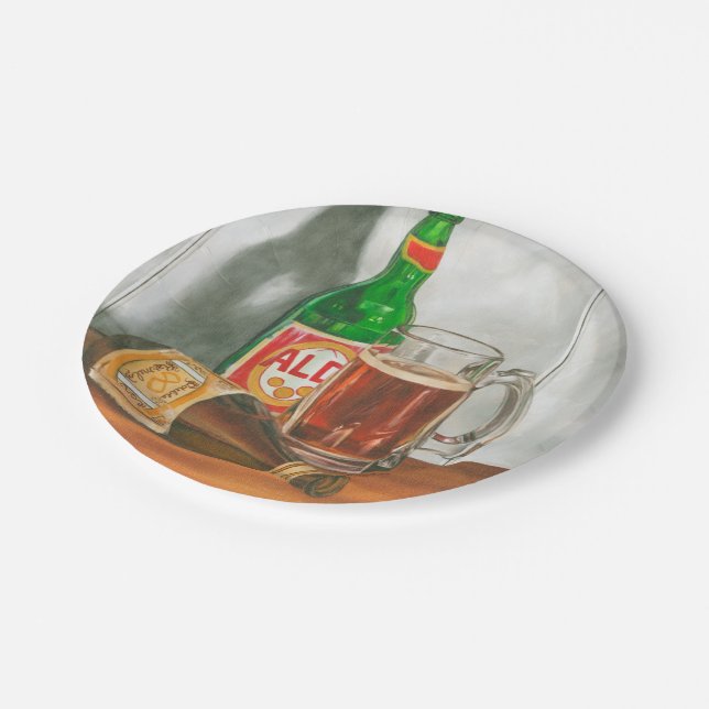 Still Life with Beer by Jennifer Goldberger Paper Plates (Angled)