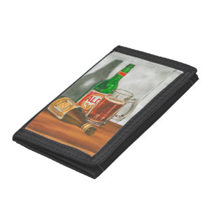 Still Life with Beer by Jennifer Goldberger Tri-fold Wallet