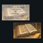 Still Life with Bible by Vincent van Gogh Business Card<br><div class="desc">Still Life with Bible (1885). Artist: Vincent van Gogh (1853-1890). Still Life with Bible is a vintage Post Impressionism fine art religious painting with the Bible open pages, a candlestick and smaller notebook on a table. It was his first painting of a book and considered to be one of van...</div>