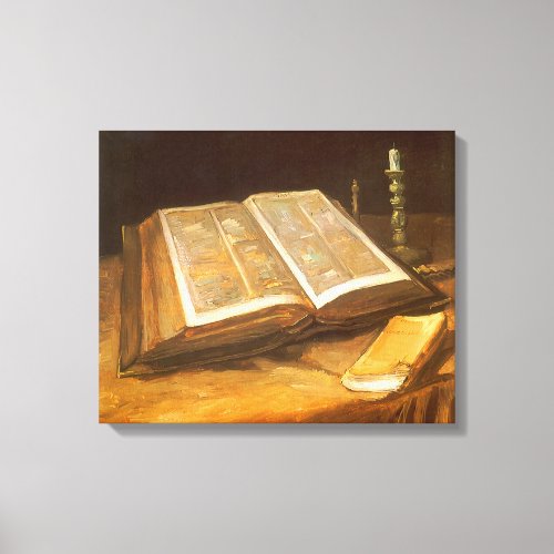 Still Life with Bible by Vincent van Gogh Canvas Print