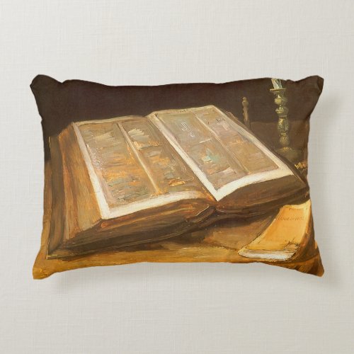 Still Life with Bible by Vincent van Gogh Decorative Pillow