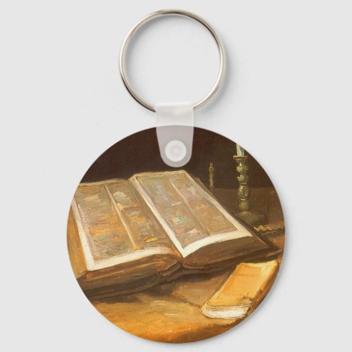 Still Life with Bible by Vincent van Gogh Keychain