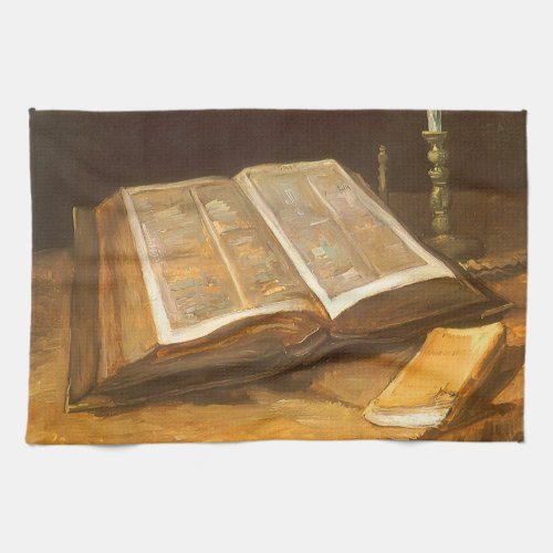 Still Life with Bible by Vincent van Gogh Kitchen Towel