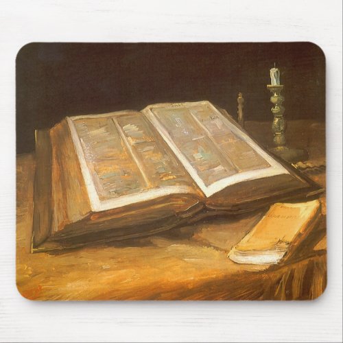 Still Life with Bible by Vincent van Gogh Mouse Pad