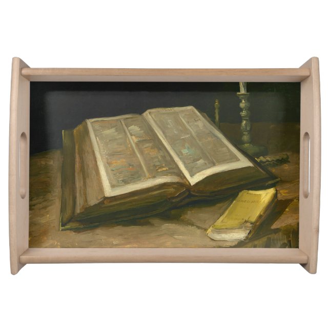Still life with Bible by Vincent Van Gogh Serving Tray (Front)
