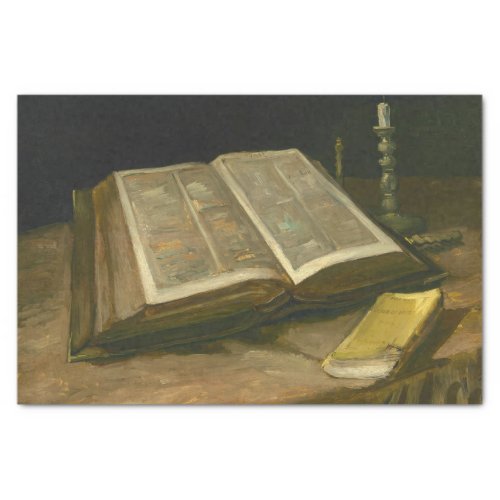 Still life with Bible by Vincent Van Gogh Tissue Paper