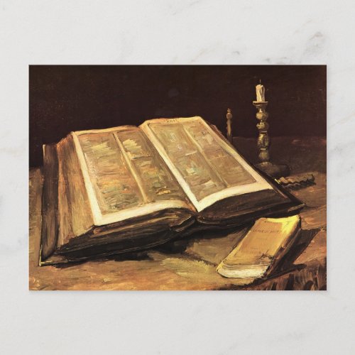 Still Life with Bible  F117 Van Gogh Fine Art Postcard