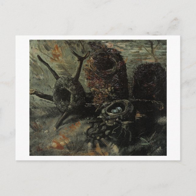 Still Life with Birds' Nests Van Gogh Fine Art Postcard (Front)
