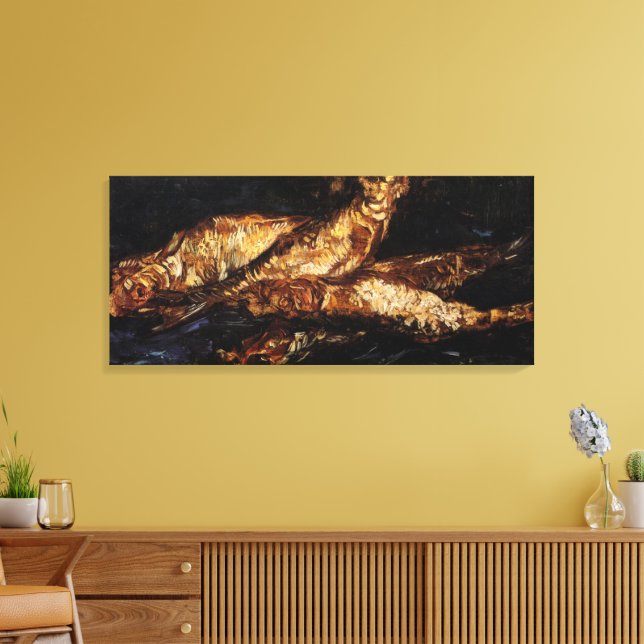 Still Life with Bloaters by Vincent van Gogh Canvas Print (Insitu(LivingRoom))