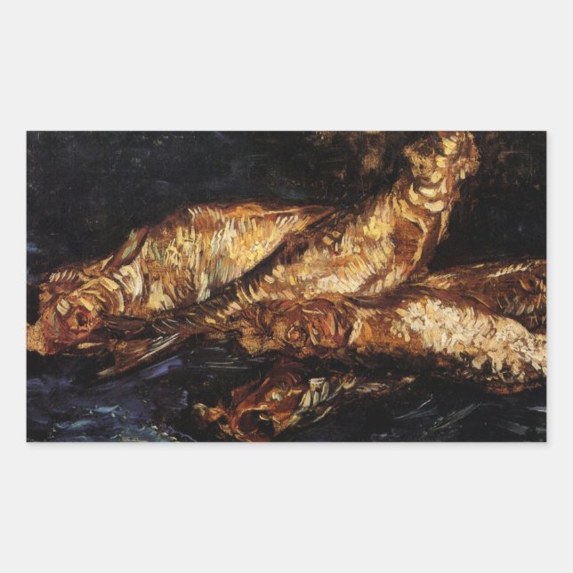 Still Life with Bloaters by Vincent van Gogh Rectangular Sticker (Front)