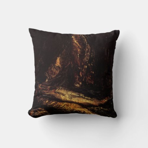 Still Life with Bloaters by Vincent van Gogh Throw Pillow