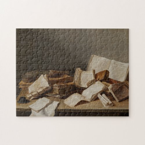 Still Life with Books and a Violin _ Fine Art Jigsaw Puzzle