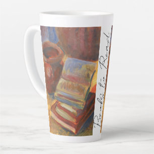 Still life with Books to Read Painting Latte Mug