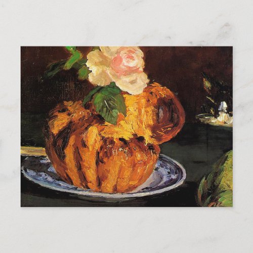 Still Life with Brioche by douard Manet Postcard