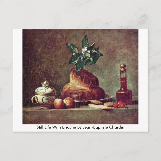 Still Life With Brioche By Jean-Baptiste Chardin Postcard (Front)