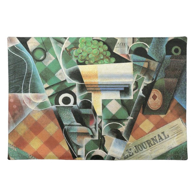 Still Life with Checked Tablecloth by Juan Gris Cloth Placemat (Front)