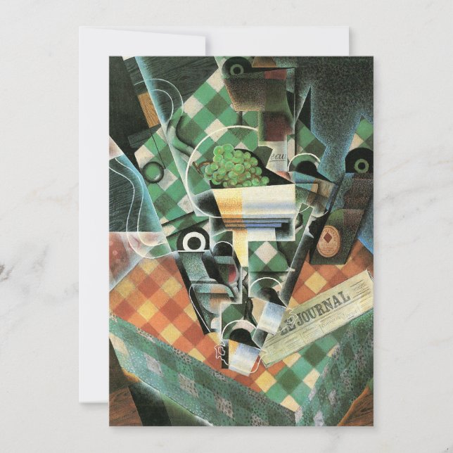 Still Life with Checked Tablecloth by Juan Gris Invitation (Front)