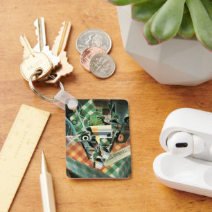 Still Life with Checked Tablecloth by Juan Gris Keychain