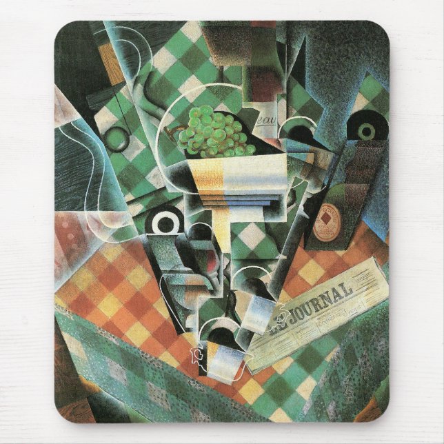 Still Life with Checked Tablecloth by Juan Gris Mouse Pad (Front)