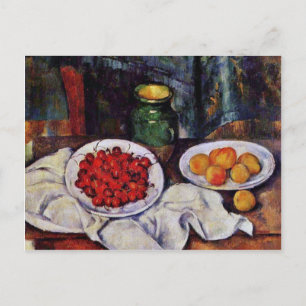 Still Life With Cherries And Peaches By Paul Cézan Postcard