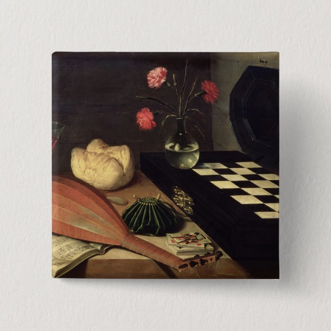 Still Life with Chess-board, 1630 Button (Front)
