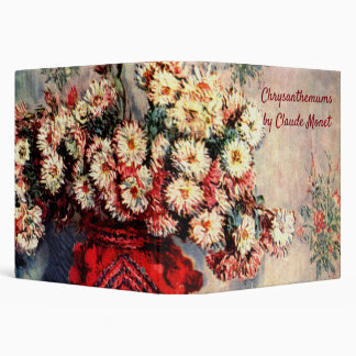 Still life with Chrysanthemums by Claude Monet 3 Ring Binder