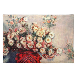 Still life with Chrysanthemums by Claude Monet Cloth Placemat