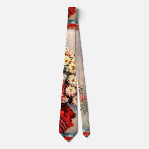 Still life with Chrysanthemums by Claude Monet Tie