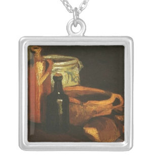 Still Life with Clogs and Pots, Van Gogh Silver Plated Necklace
