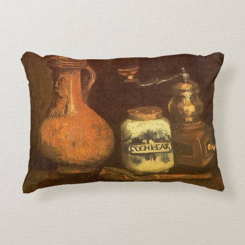 Still Life with Coffee Mill by Vincent van Gogh Accent Pillow