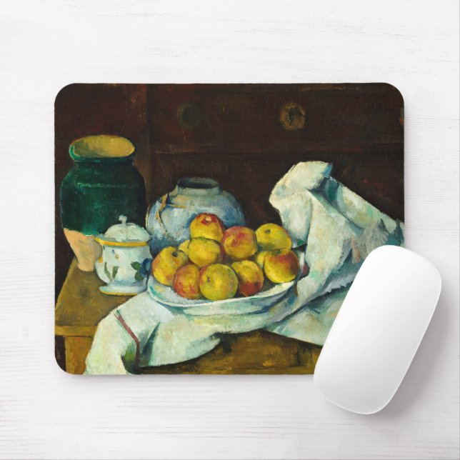 Still Life with Commode, 1887-1888 by Paul Cezanne Mouse Pad (With Mouse)