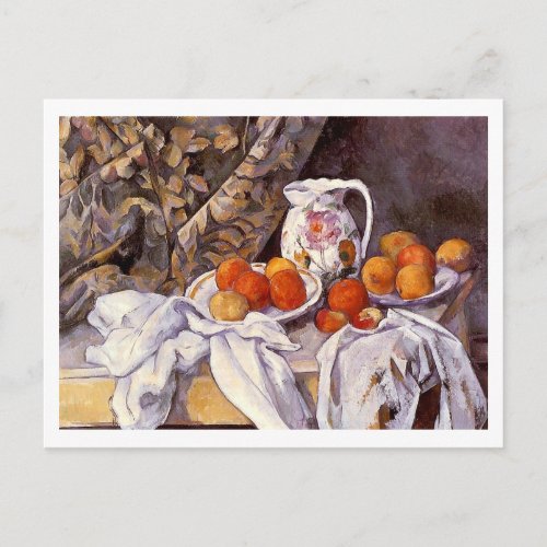 Still Life with Curtain Paul Cezanne Postcard