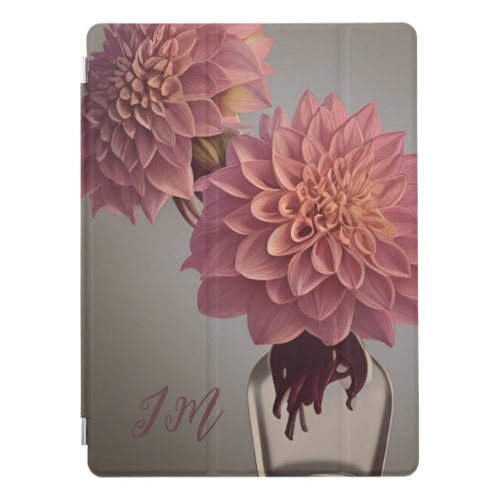 Still life with Dahlia flowers and custom initials iPad Pro Cover