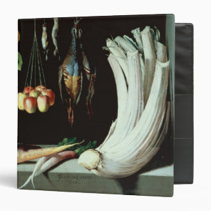 Still life with dead birds, fruit and binder
