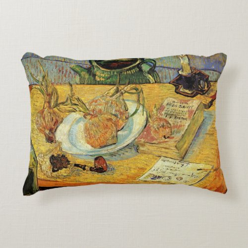 Still Life with Drawing Board by Vincent van Gogh Accent Pillow