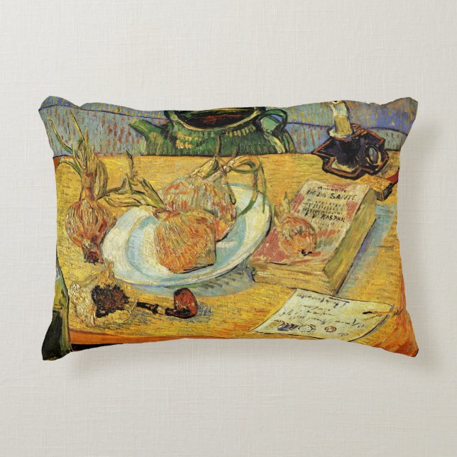 Still Life with Drawing Board by Vincent van Gogh Accent Pillow (Front)
