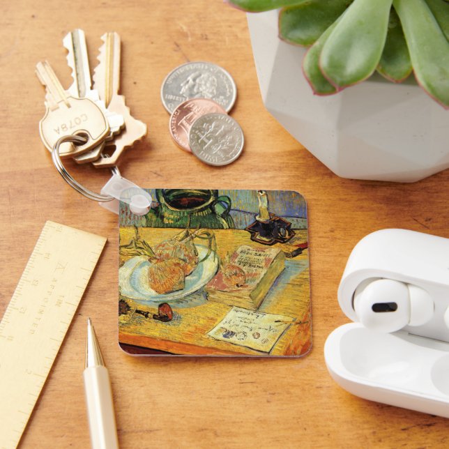 Still Life with Drawing Board by Vincent van Gogh Keychain (Desk)